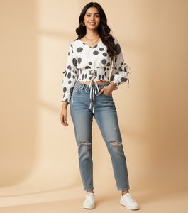 Chic Polka Dot Crop Top