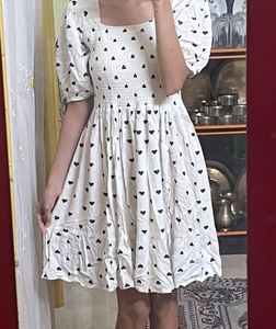 heart print mini dress