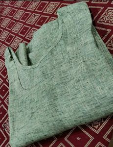 Green Linen Blend Kurta