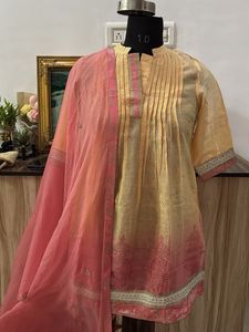 Elegant Yellow &amp; Pink Kurta Set