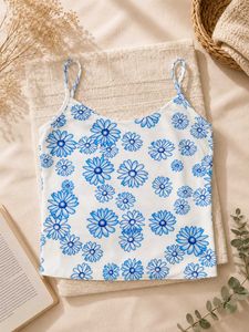 Cute Butterfly &amp; Daisy Print Camisole Tops (Set of