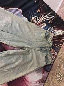 Vintage Wash Wide Leg Jeans