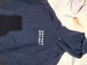 Navy Blue Hoodie In Coins Light Winter