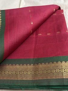 Elegant Pink Saree with Gold Motifs