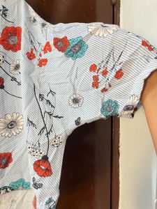 Cute Butterfly and Floral Print Top
