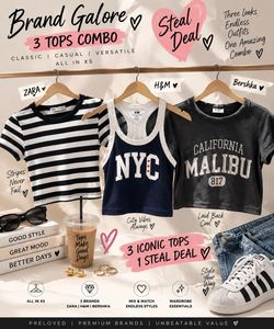 3 TOPS COMBO | Zara + H&M + Bershka | All XS