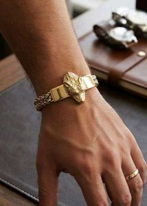 Unique Anti turnish Gold Lion Head Chain Bracelet