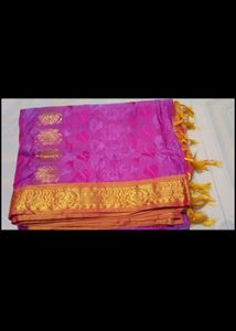 Pink &amp; Gold Sari with Blouse