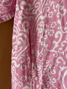 Melange Pink &amp; White Cotton Kurta with pockets