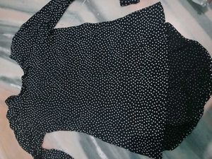 Polka Dot Top, Fitted, Fit Xs/S Both, New