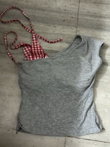 Cute Hello Kitty One-Shoulder Top
