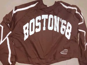 Trendy Cropped Boston '68 Sweatshirt