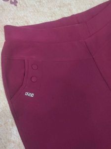 Maroon Casual Pants