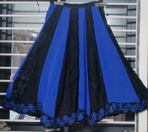Blue &amp; Black Lehenga Choli Set ( without duppta)