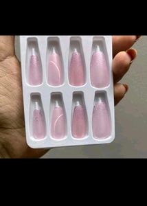 Savana Pink Glitter Press-On Nails set of 10