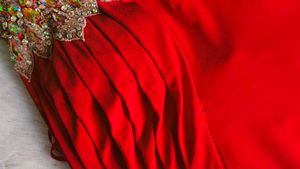 Elegant Red Halter Neck Evening Gown