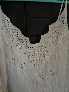 Boho White deep neck Camisole Top 🤍