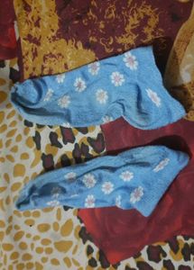 Cute Floral Baby Blue Socks