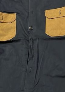 Zara Black Shirt with Tan Pockets