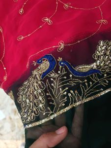Elegant Peacock Embellished Saree