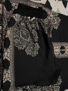Black &amp; White Printed Ethnic Skirt