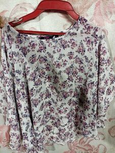 Sheer Floral Print Blouse
