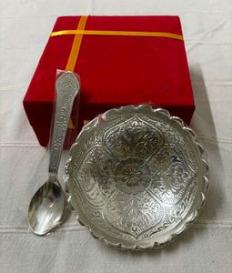 🆕German Silver Bowl with Spoon Set (4)