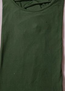 Solid Green Criss-Cross Neck Tunic