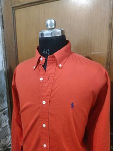 Ralph Lauren Men's Orange Button-Down Shirt