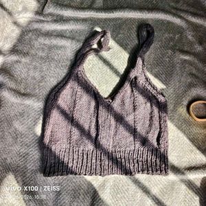 I. Chic Knit Halter Crop Top