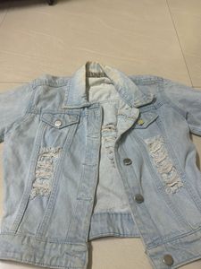 Distressed Light Wash Denim Jacket