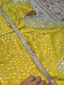 elegant Yellow embroidery saree buy1get1