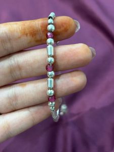 Elegant 955 pure Silver &amp; Ruby Bracelet