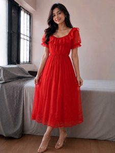 Stunning Red Ruffle Dress