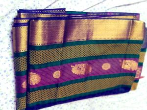 Elegant Silk Saree with Green Border
