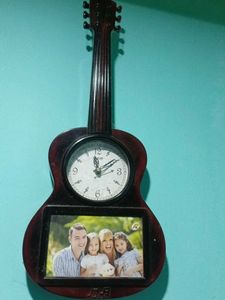Unique Guitar Clock with Photo Frame