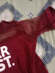 Maroon Never Coast Tee