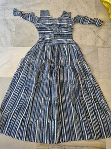 Striped Cold Shoulder Casual Dress