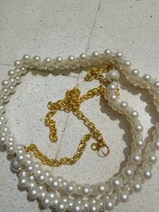 Pearl &amp; Gold Chain Belt