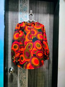 Colourful Retro-print Ladies Top