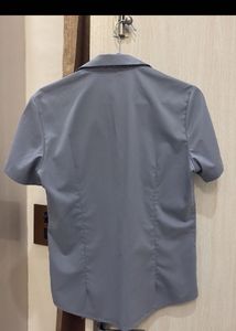 blue and white fitted shirts combo