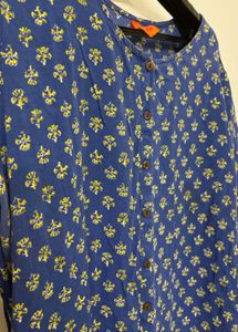 Blue Floral Print Kurta