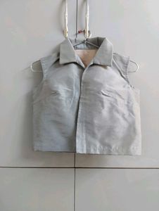 Stylish Sleeveless Grey Crop Top