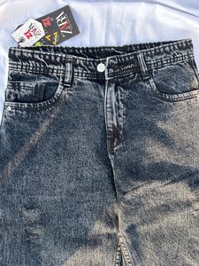 Ripped Wide Leg Jeans
