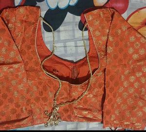 GentlyUsed Designer Orange Brocade Blouse