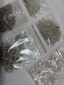 5 Transparent/ Glass Beads &amp; Nalki embroidery