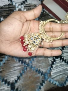 Pearl & Stone Hoop Earrings