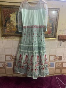 Elegant Mint Green Embellished Anarkali