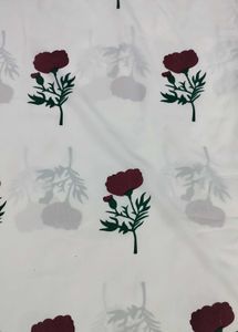 White Cotton floral print dupatta