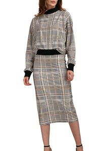 Chic Plaid Two-Piece Dress Set